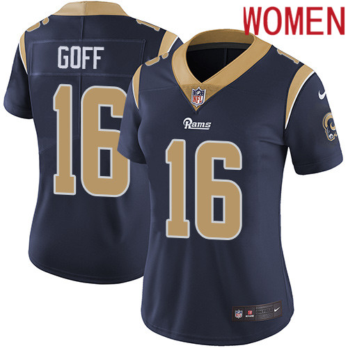 2019 Women Los Angeles Rams 16 Goff dark blue Nike Vapor Untouchable Limited NFL Jersey